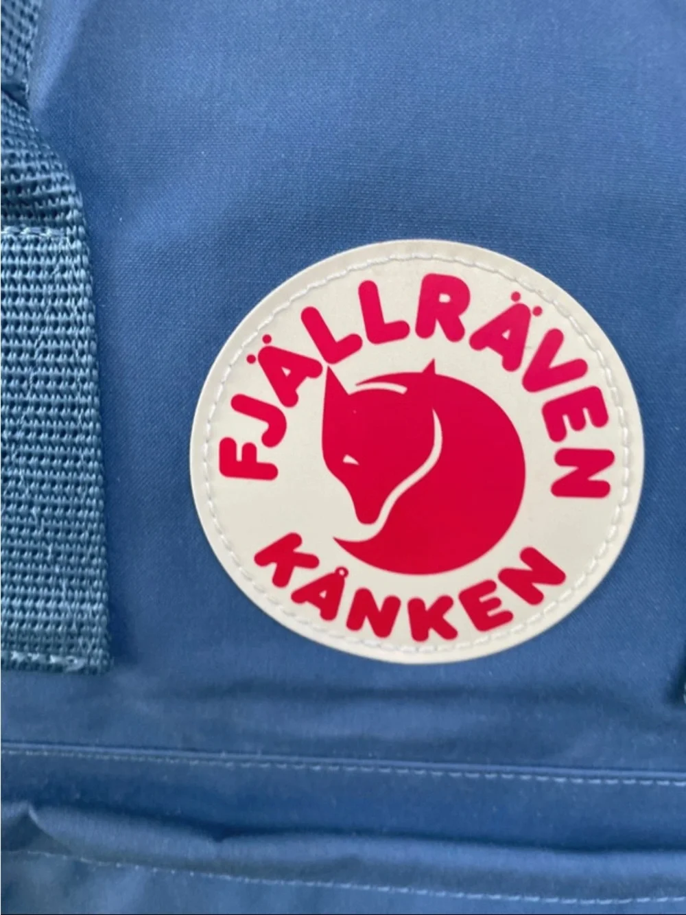Fjallraven Kanken Backpack in Slate Blue with Red Logo